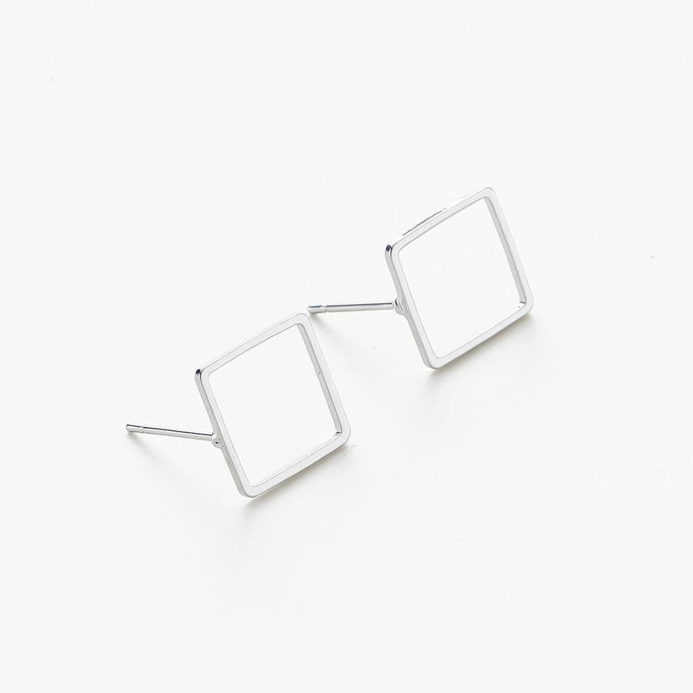 10PCS 14K 18K Gold Plated Brass Earring 12mm Square Hollow Shape Stud Earrings Hook For DIY Jewellery Making Supplies