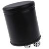 1 Stück schwarzer/roter Leder-Würfelbecher mit Filzfutter, leiser Shaker zum Spielen von Würfelspielen