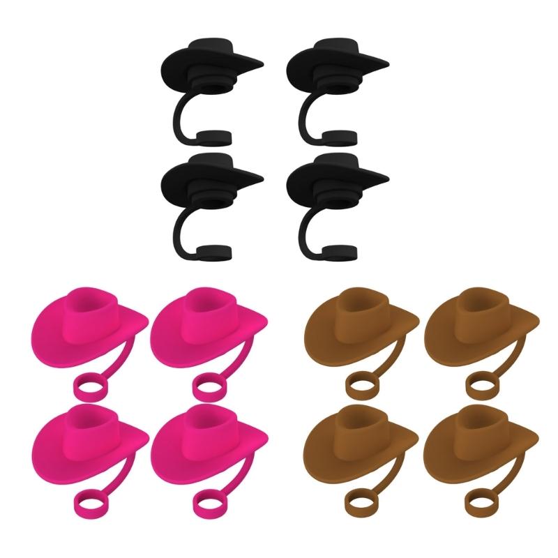 

Набор из 4 соломенных шапочек Декоративные аксессуары Силиконовые соломенные шапочки в форме шляпы розы красного