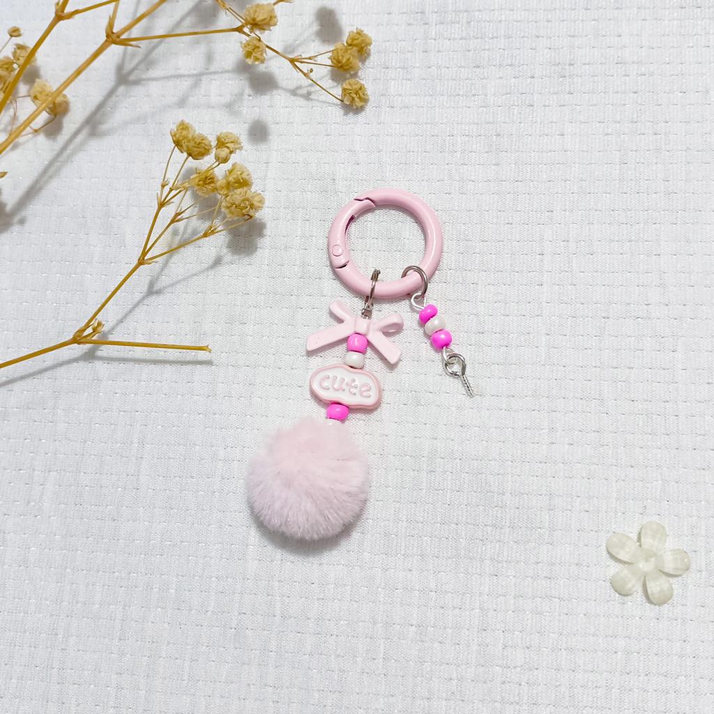 Keychain Phone Charm With Colorful Ball Decoration For Girls And Teens
