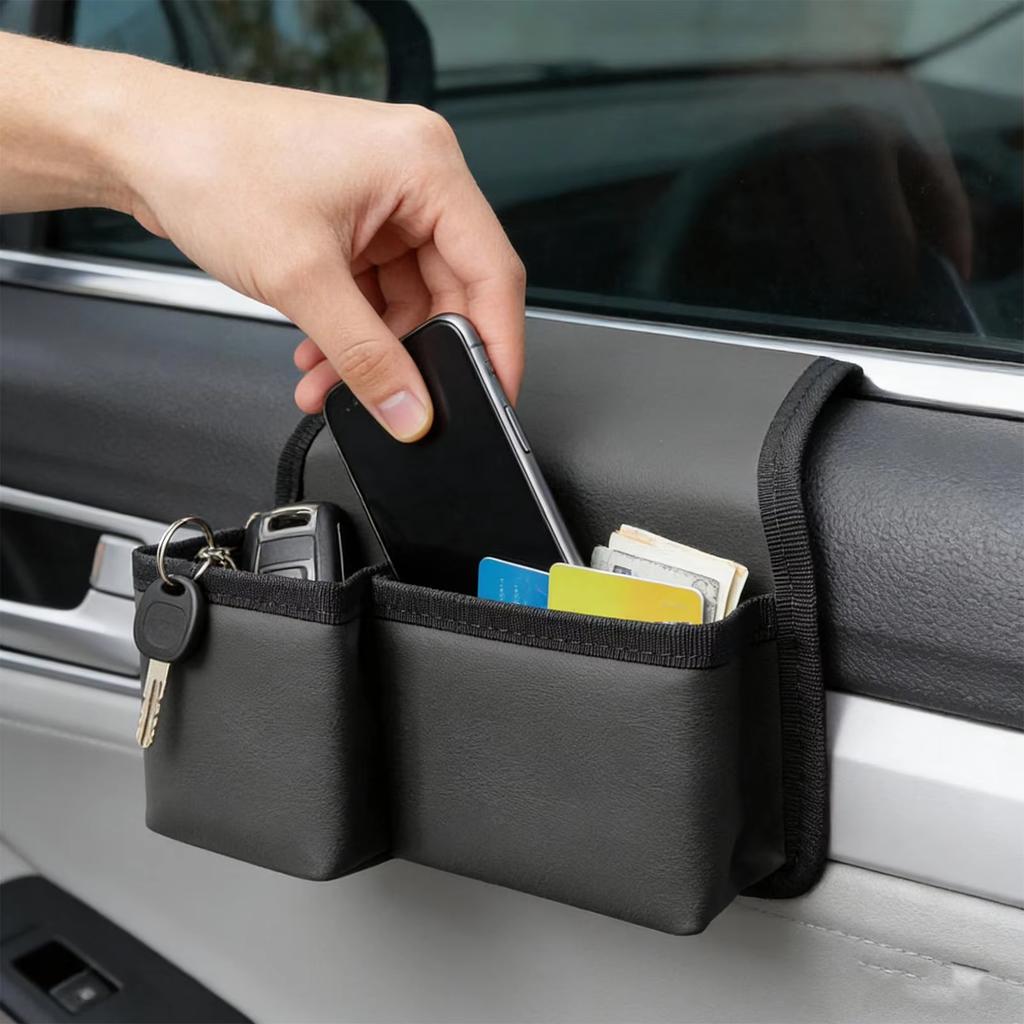 Car Window Storage Net Pockets with Cup Holder Multifunctional Door Hanging Storage Box Car Accessories Interior Organizer