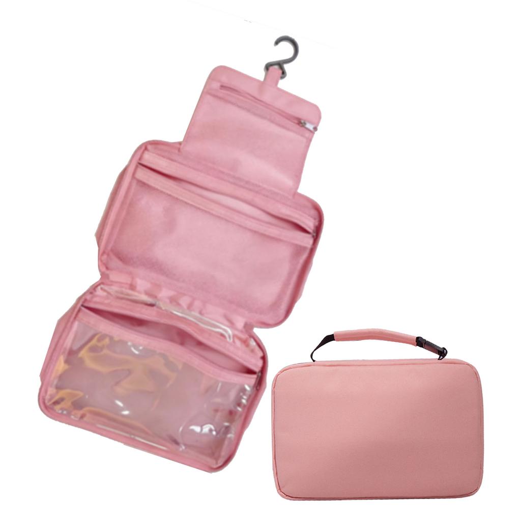 Travel Toiletry Bag Portable Hanging Makeup Cosmetic Bag Dry Wet Separation Multifunctional Oxford Fabric Foldable