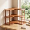 3-Level Bamboo Corner Desk Organizer Shelf Rounded Corners