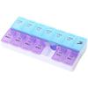 Double Row 14-Compartment Weekly Large Pill Organizer - Portable Flip-Top, Food Grade Plastic