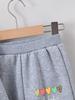 Girls' Heart-Shaped Hoodie and Pants Set - Warm Velvet Pullover for Autumn/Winter
