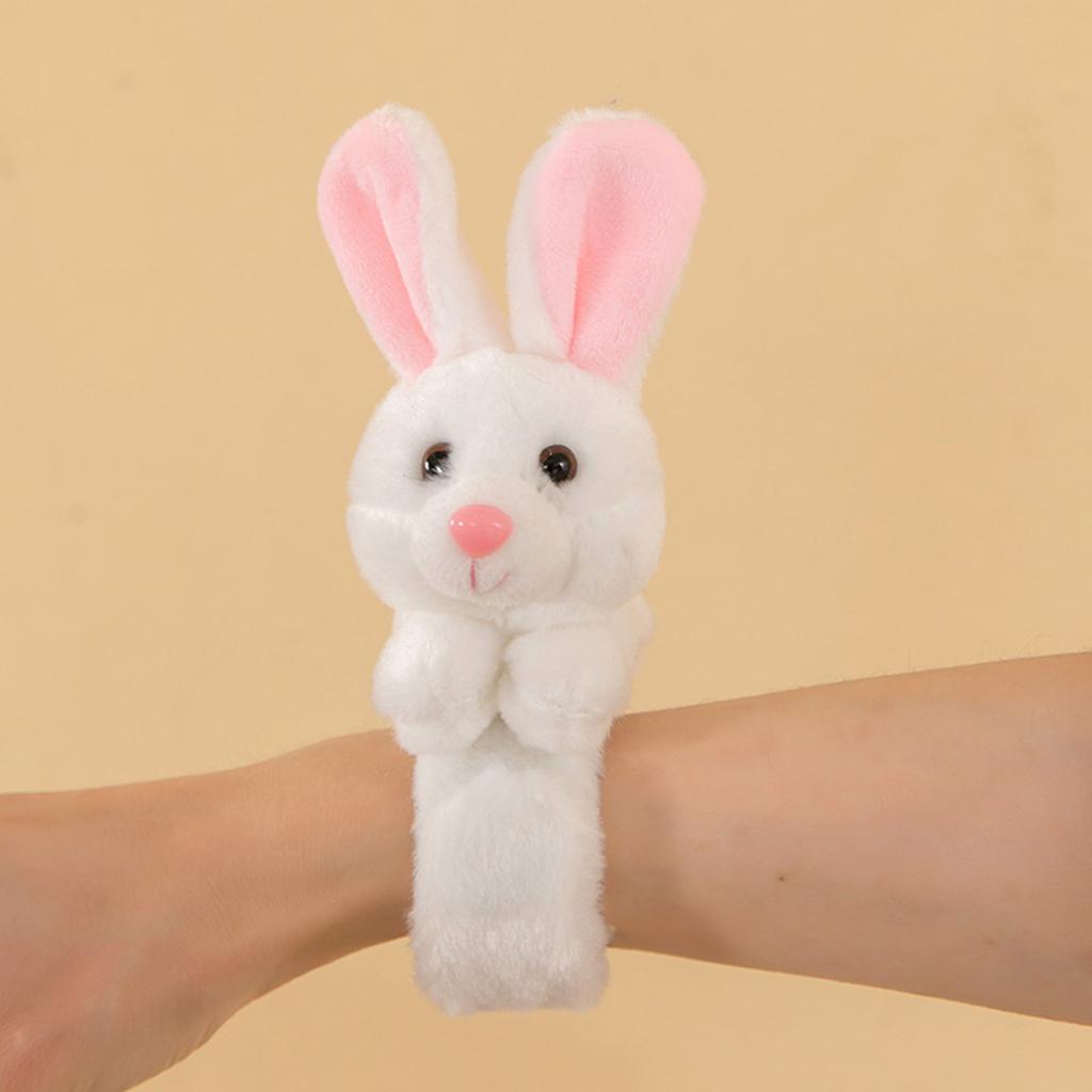 Adorable Plush Slap Bracelet Stuffed Animal Hugger Wristband Comfortable Snap Wrist Band for Kids Role Play Accessory