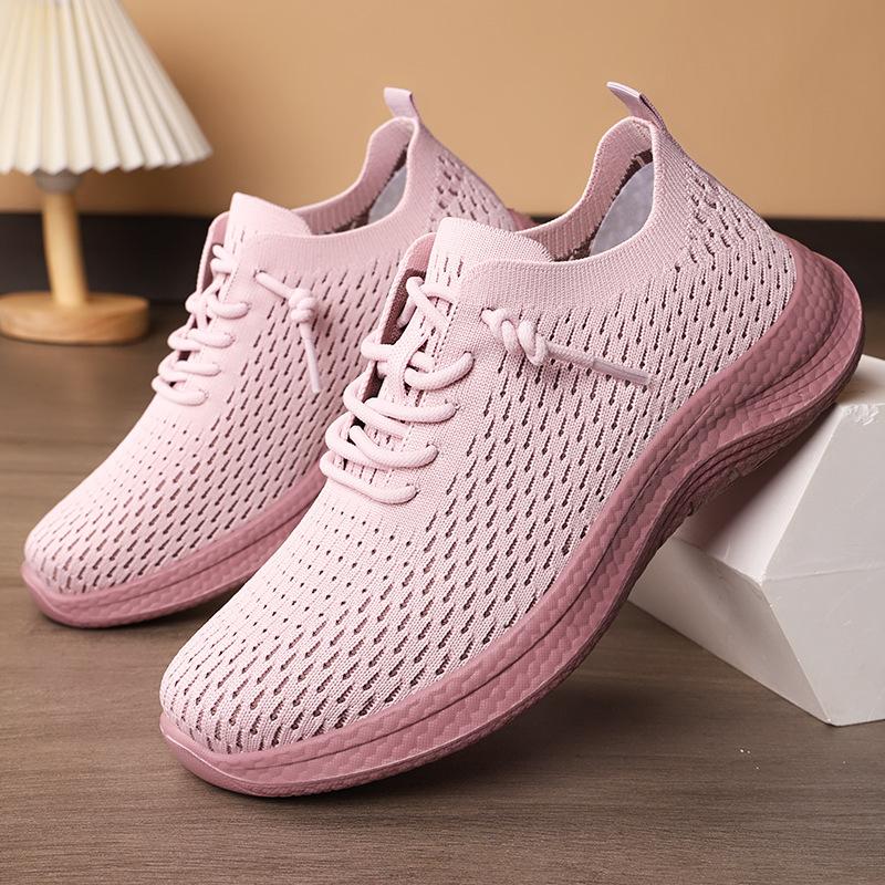 Shoes women's shoes summer breathable casual single shoes soft-soled fly-woven couple lace-up sneakers