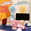 Outdoor Handheld Fan Rechargeable Air Blower 3 Speed-White