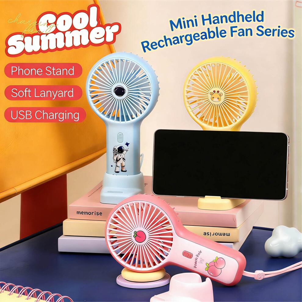 Outdoor Handheld Fan Rechargeable Air Blower 3 Speed-White