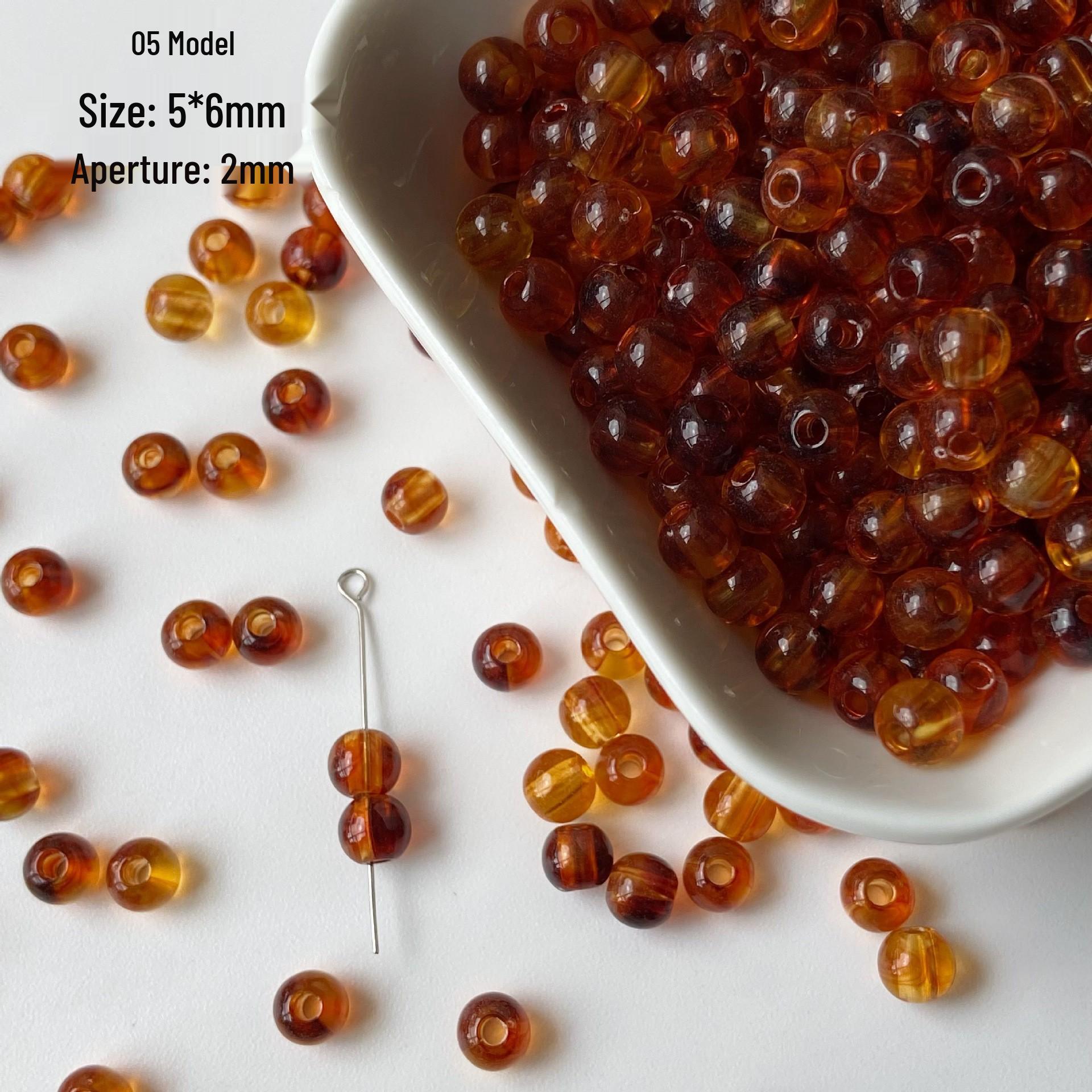 Янтарный Круглый Треугольник Ретро Акриловый Набор для DIY Браслета из Бусин