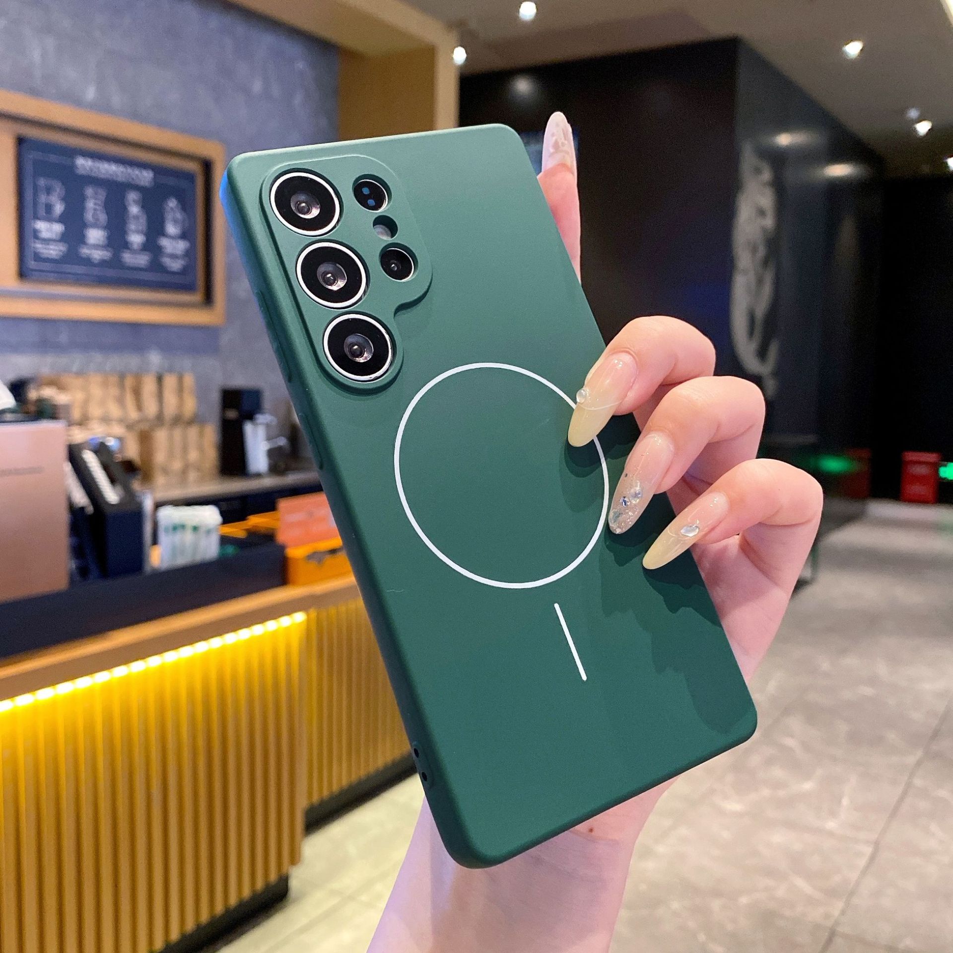 

Подходит для Samsung S25 Ультратонкий Круглый Магнитный Чехол для Телефона A55 Жидкий A54 Силиконовый Мягкий Чехол A16 Полный с Ощущением Кожи A34