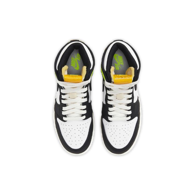 New Jordan 1 Retro High White Black Volt University Gold GS 575441-118
