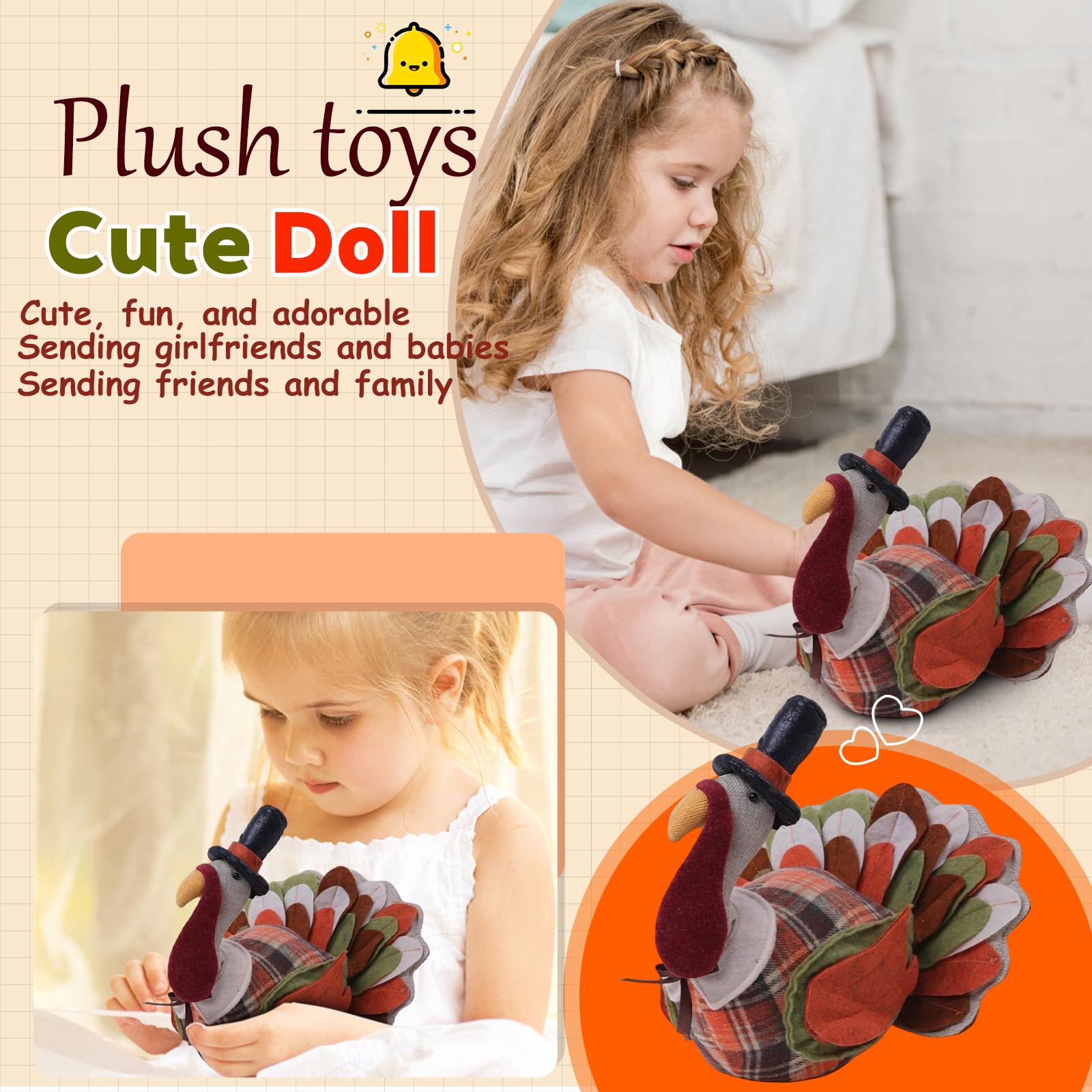 

Милый декор на День благодарения, плюшевые украшения в виде индейки, подарки ручной работы в виде индейки, осенняя мягкая кукла-индейка, настольные украшения для дома One Size