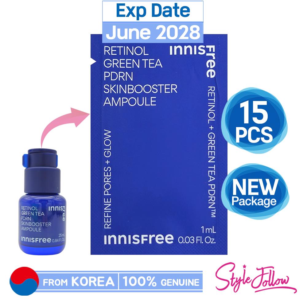 

15 шт/15 мл_[INNISFREE] Ретинол Зеленый чай PDRN Skinbooster Ампула 1 мл (Образец Саше) 1ml X 15pcs (15ml)