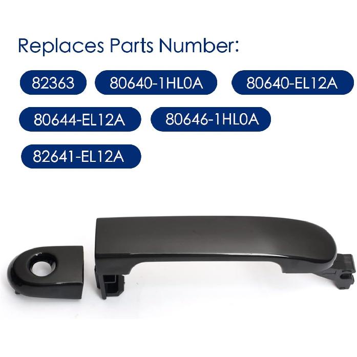 Exterior Door Handle For Nissan Versa 2007-2012, Front Left Driver Side With Keyhole Replaces NI1310130 82363,Black