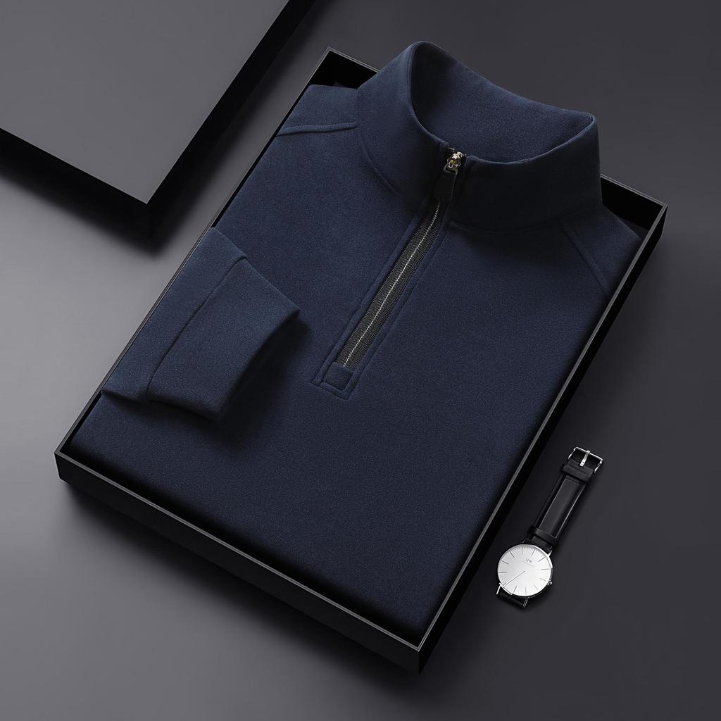 2025 Men's Half-Zip Double-Sided Fleece Sweatshirt - Warm Winter Long Sleeve Top for All Ages