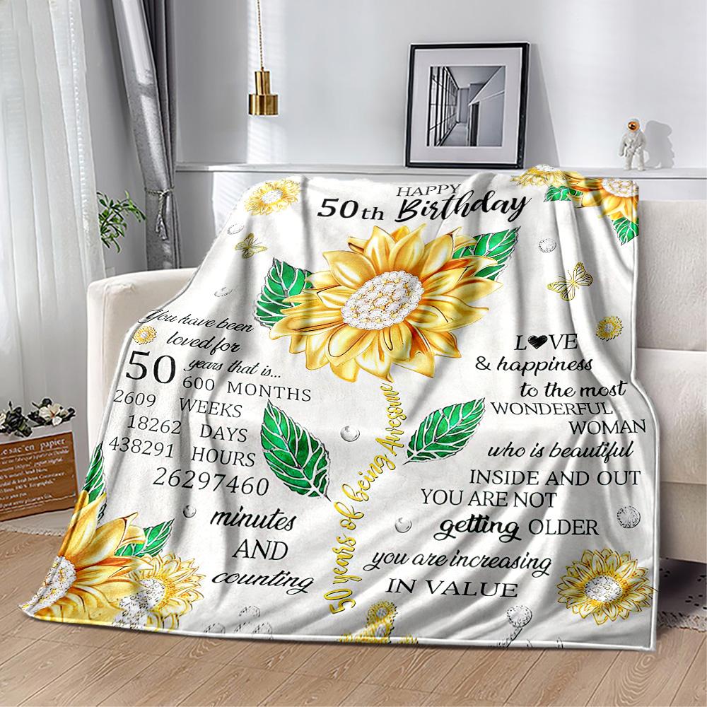 Fifty Fabulous Milestones flannel,Lightweight,Flannel Blanket,Comfortable Blanket, Sofa Blanket, gift blankets,Holiday gift blanket Blankets