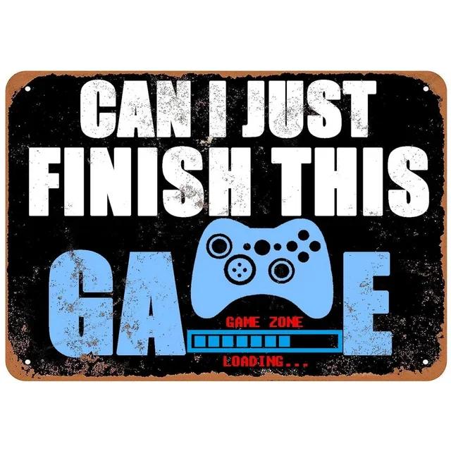 Retro Gamer At Work Metal Tin Sign Vintage Wall Art Poster for Game Room Café Garage Club Bar Pubs Iron
