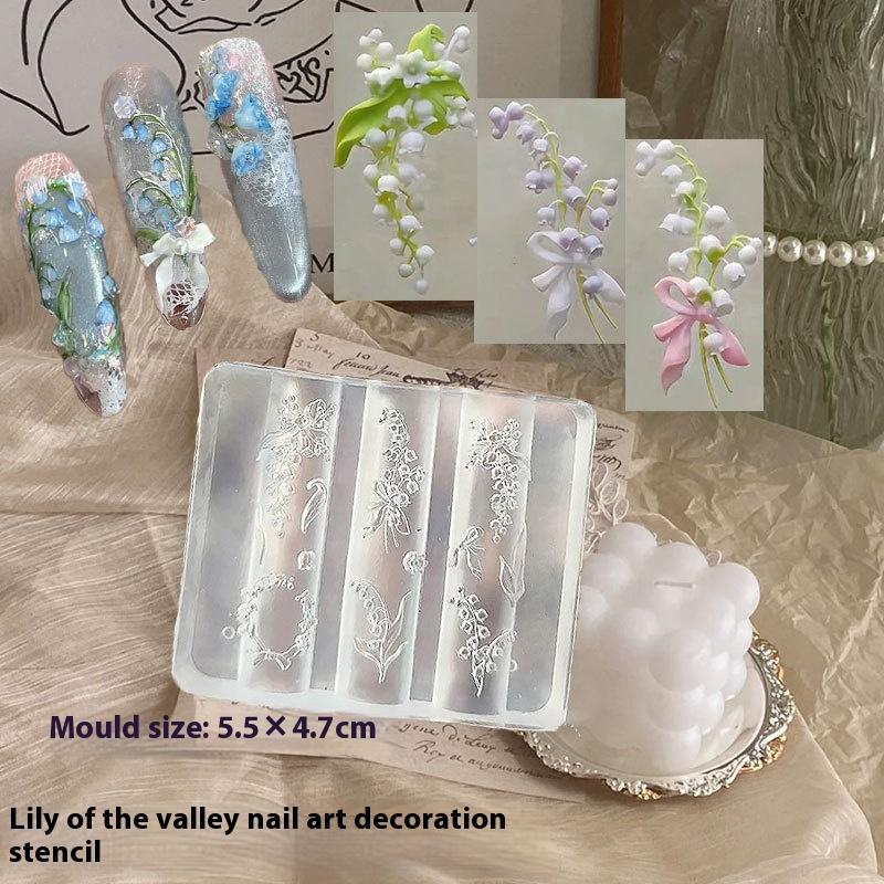 1Pc Chain Ice Flower Butterfly 3D Acrylic Mold Nail Art Decorations Diy Design Silicone Nails Mold