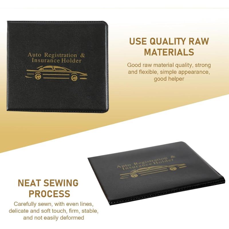 1pc Car Document Holder for Registration & Insurance, with Clear Window & Card Slots, Glove Box Organizer Wallet, Card Holder