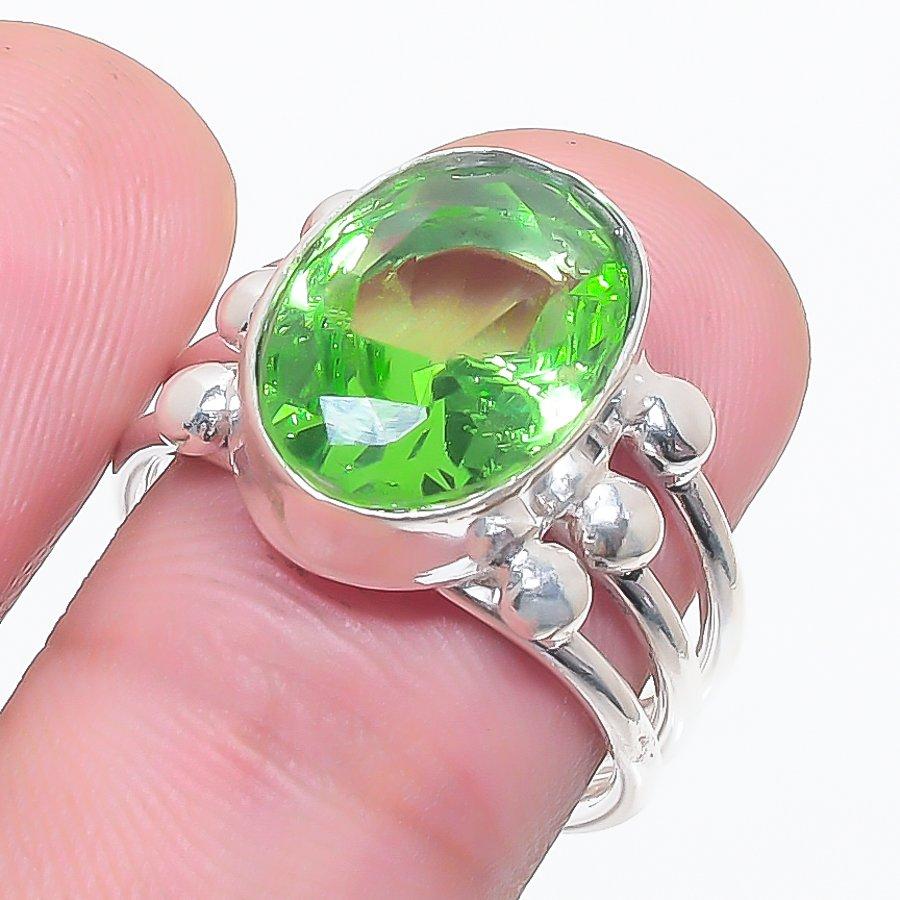 

Natural Tsavorite Gemstone 925 Sterling Silver Jewelry Ring Size 6.5 B5J14