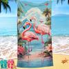 Nordic flamingo pattern digital-printed polyester Superfine fiber double-sided fleece Beach vacation bath towel, beach towel