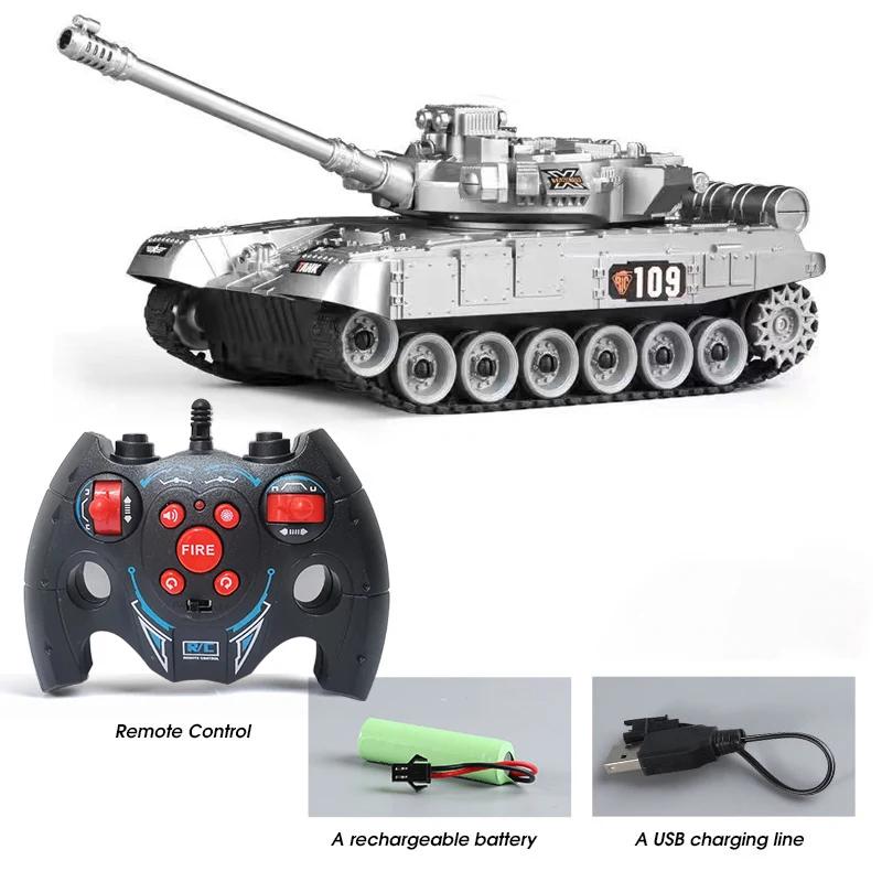 Non-Toxic Rc Military Tank War Battle United States M1 Leopard 2 Remote Control Toy Car Tank Model Electric Toys For Children 2.4G Children