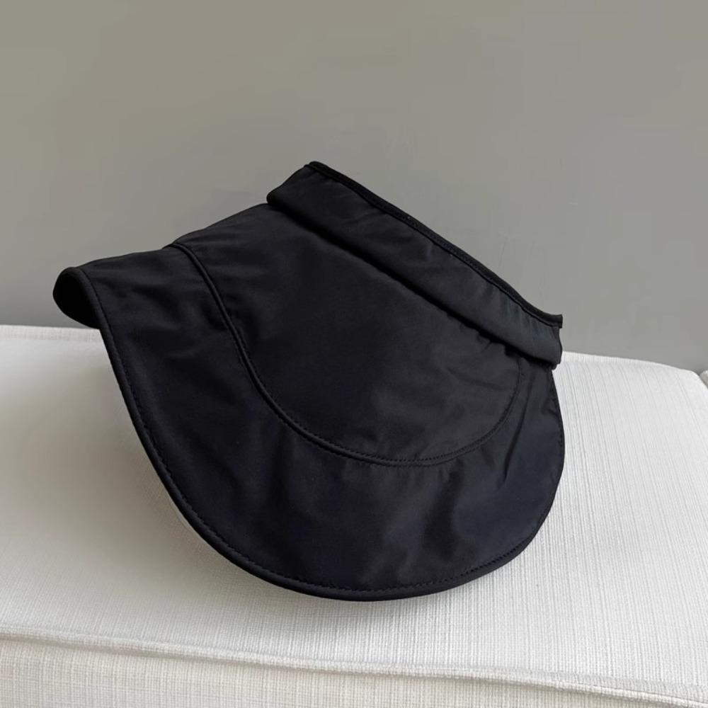Breathable Big Brim Empty Top Hat Anti UV Foldable Sunscreen Cap Sport Visors Women