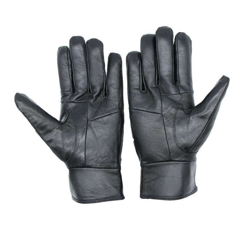 Men's Spliced Genuine Leather Fleece-Lined Cold-Proof Driving Gloves