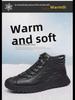 Men's Winter Cotton Leather Boots: Plus Velvet Warm, Non-Slip, Casual Outdoor, Snow & Dad Shoes