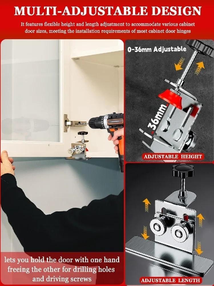 1/3Pcs Cabinet Door Installation Locator Tool,0-36mm Adjustable Cabinet Door Positioning Aid,Stainless Steel Jig Fixation Clamps
