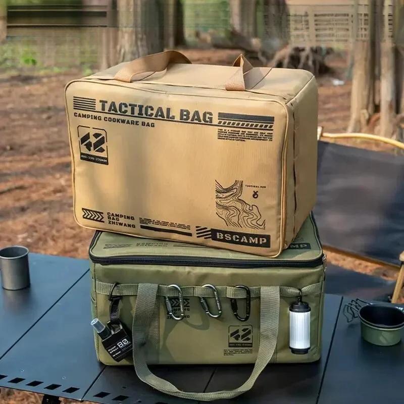 30L Tactical Camping Storage Bag Waterproof Insulated Foldable Organizer for Picnic Tableware and Field Gear