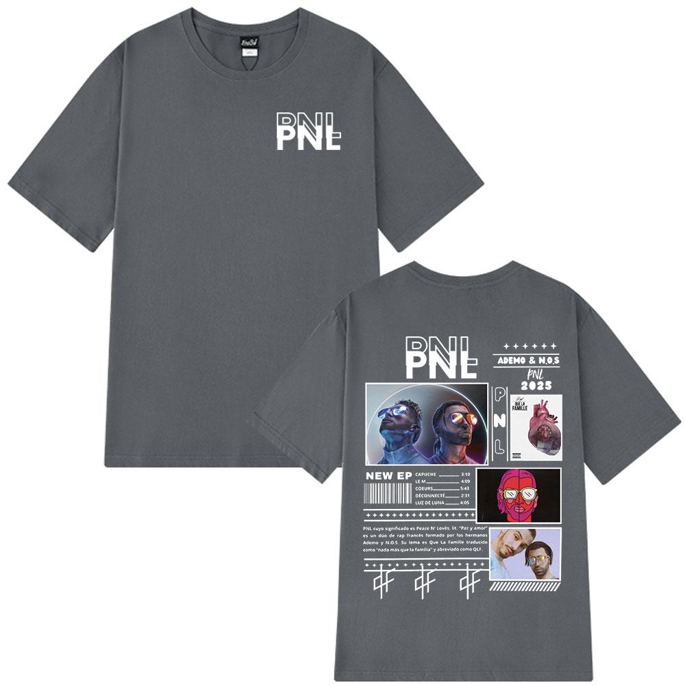 French Rapper PNL Tshirts Le Monde Chico Album Print Tshirt Unisex Women Hip Hop Fashion Cotton Short Sleeve T Shirts Streetwear