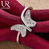 925 Sterling Silver Butterfly AAA Zirkonový prsten Módní svatební šperky