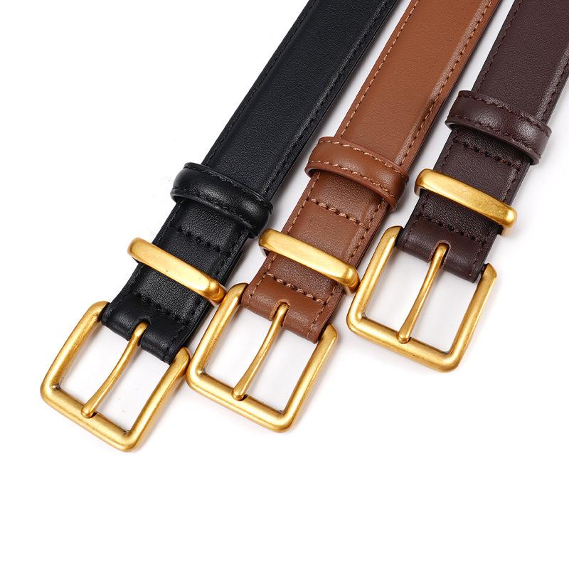 High-end Leather Belt for Women New Top Layer Cowhide Versatile Belt Decoration with Jeans Belt