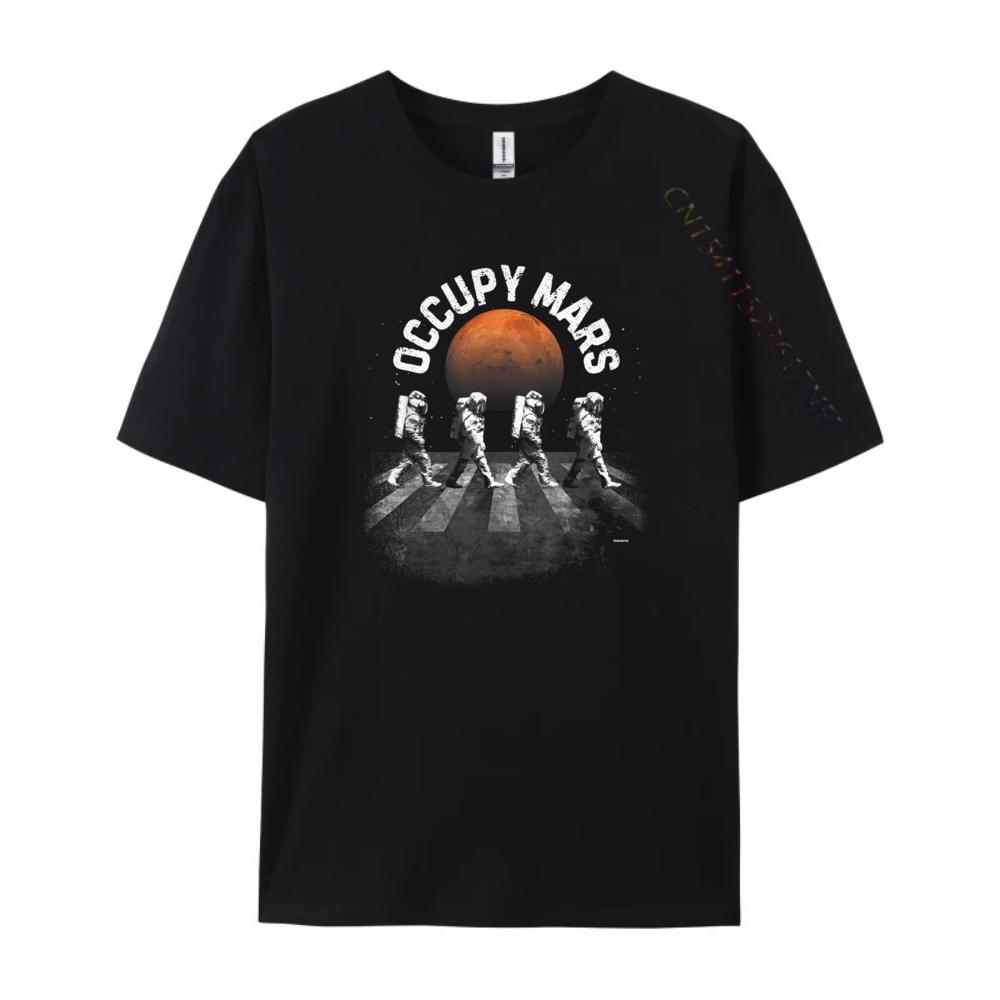 Occupy Mars Astronauts Walking Anime T Shirts Summer Vintage Vintage Style