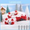 Adorable Christmas Resin Figurine Set With Santa Claus And Mini Snow Scene Accessories