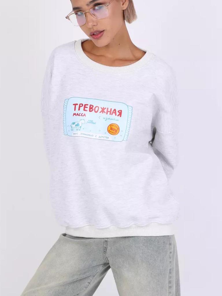 2024 Autumn/Winter Cute & Fun Print Loose Plus Velvet Thick Sweatshirt