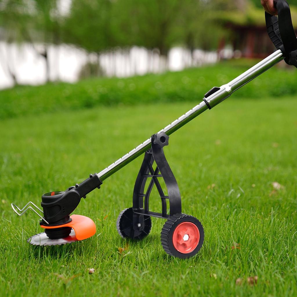 Adjustable String Trimmer Support Wheels Push Lawn Mower Stand Auxiliary Wheels Universal Lawn Mower Stand For Brush Cutter Part