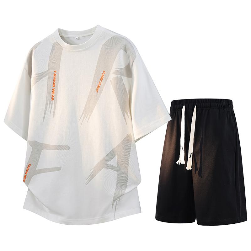 

Summer Short-sleeved Men s Sports Suit Plus Size Suit Men s Two-piece Suit XL