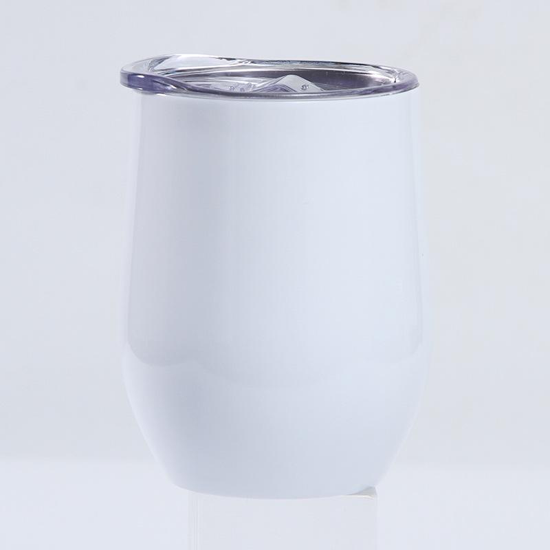 12oz Eierschalenförmiger U-förmiger Edelstahl-Vakuum-Weinbecher mit Bauchdesign