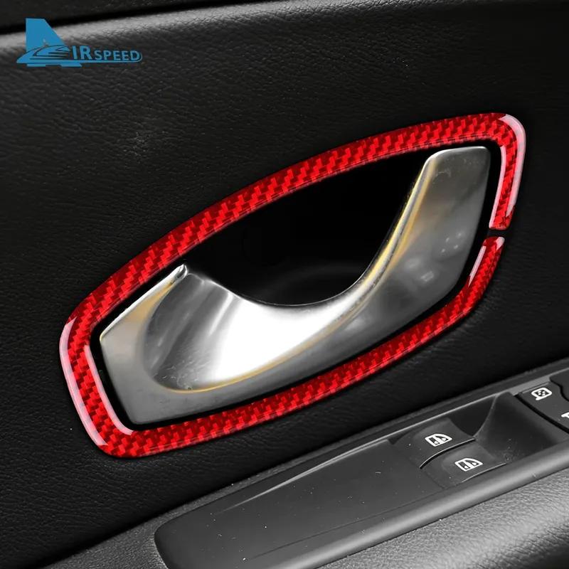 Real Soft Carbon Fiber Sticker For Renault Megane RS 2009 2010 2011 2012 2013 2014 LHD RHD Inner Door Handle Frame Interior Trim
