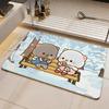 Character P-Peach And Goma Floor Mat Eco Diatomite Antibacterial Odor-Resistant Floor Mat & Drain Pad for Kitchen & Bathroom