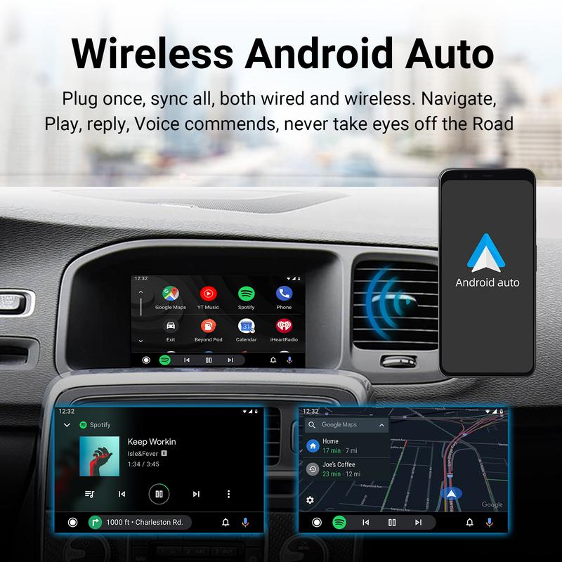 Ezonetronics Wireless CarPlay Android Auto retrofit kit decoder box for Volvo V40 V60 S S60 XC60 V70 XC70 S80 with 7 inch screen