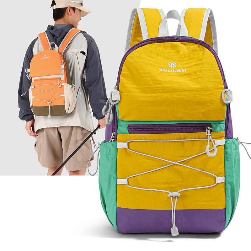 Lightweight Color Block Backpack Unisex Commuter Travel Large Capacity Outdoor Backpack