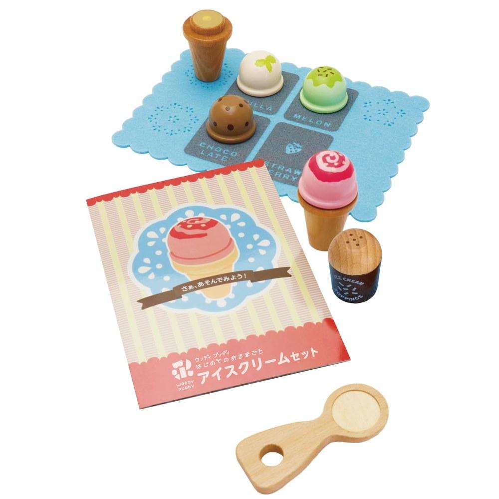 Woodypuddy First Play Food Ice Cream Set Magnet Wooden Toy Educational Pretend Play