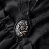 Gotische Schwarze Rose Anhänger Halskette mit freiliegendem Totenkopf Design - Handgefertigt für Liebhaber dunkler Subkulturen
