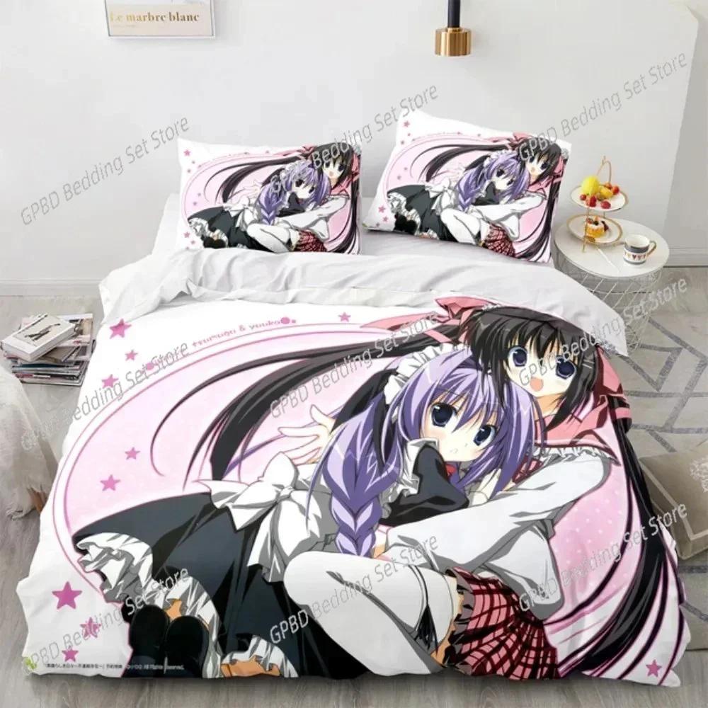 Anime Kotori Itsuka Cosplay Beding Set 3D Printed Suitable for Bedrom Soft Duvet Cover Set With Pilowcases Children Kids Home Textile