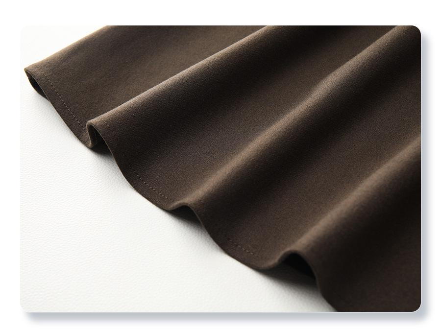 Women's Gray Pleated A-Line Midi Skirt - 2024 Fall/Winter, Elastic Waist, Slimming Fit