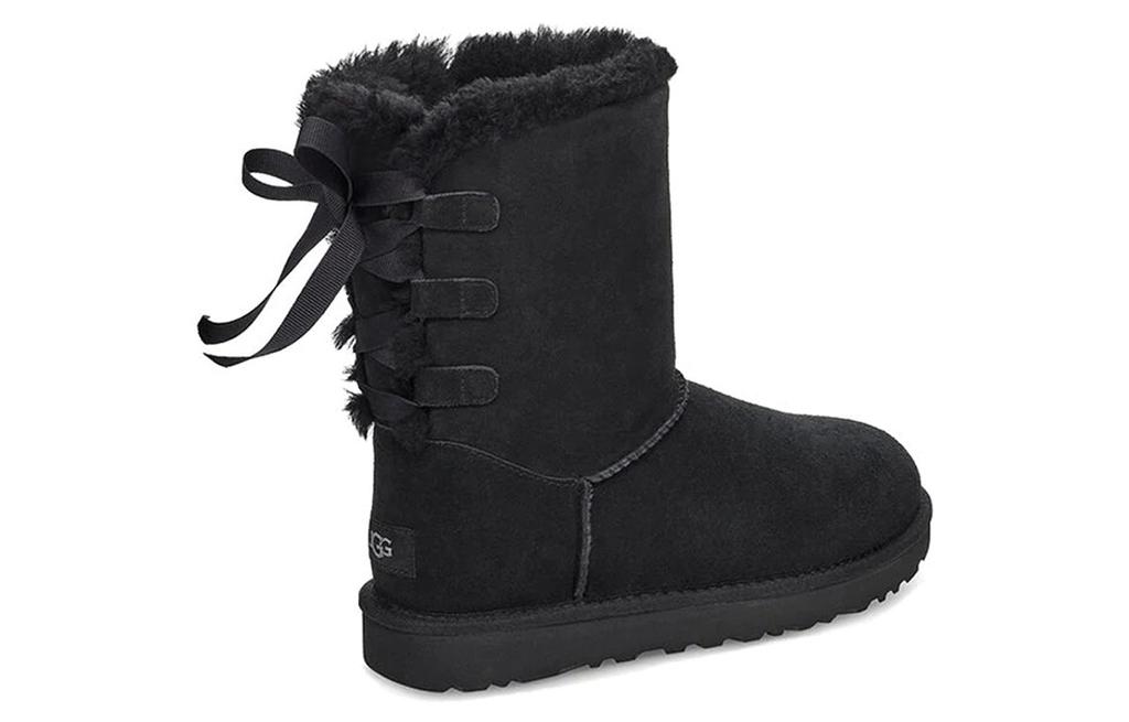 Women's Sneakers UGG Short Bow Stiefel Fleece Lined Black Women's